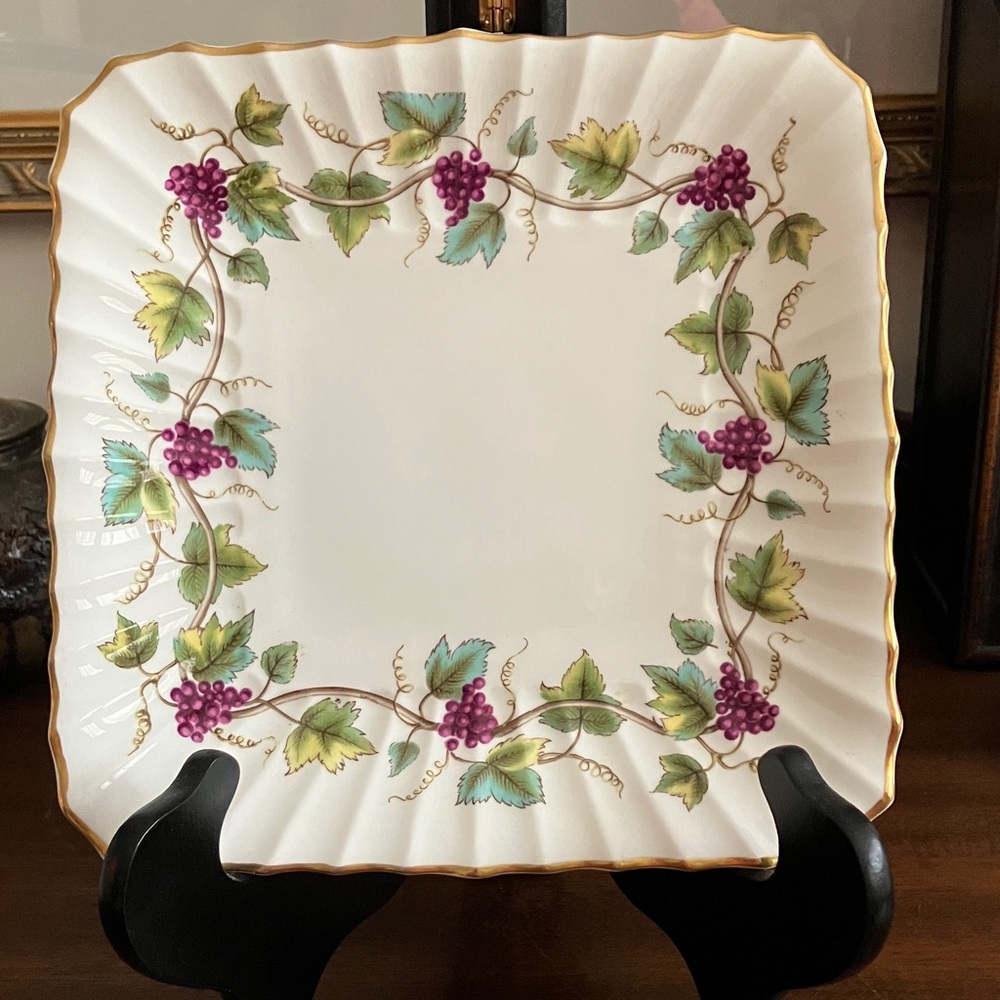 Royal Worcestershire Square Cake Plate in Bachanal Pattern
